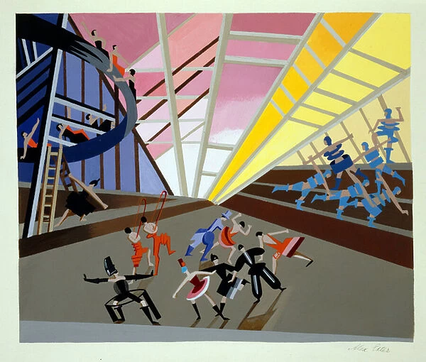 Set Design for a Ballet, illustration from Maquettes de Theatre by Alexandra Exter, published 1920s (litho)