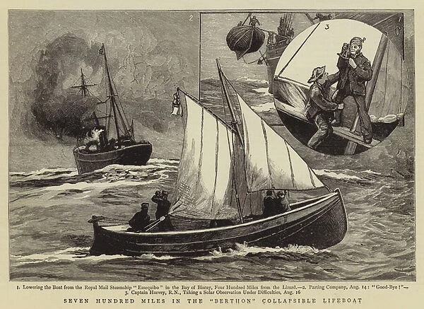 Seven Hundred Miles in the 'Berthon'Collapsible Lifeboat (engraving)