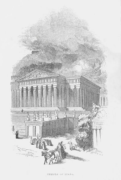 Seven Wonders Of The Ancient World: Temple of Diana (engraving)