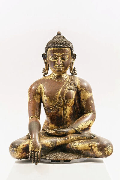 Shakyamuni, the historical Buddha, Nepal (copper alloy and gilt)