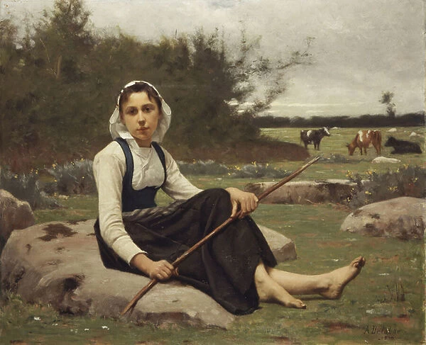 Shepherdess, 1890 (oil on canvas)