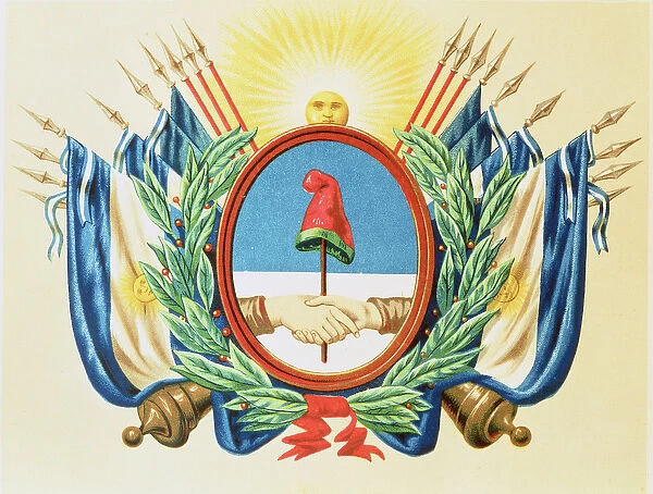 Shield of the Confederation of Argentina (colour litho)