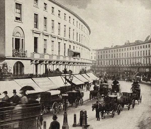Shops on Regent Street, London, late 19th Century (b  /  w photo)