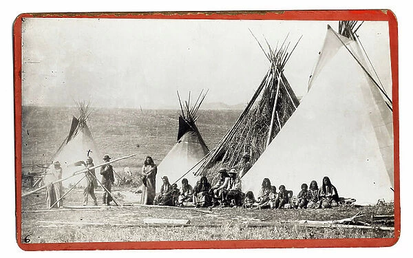 Shoshone Chief Washakie and Tepees c.1881