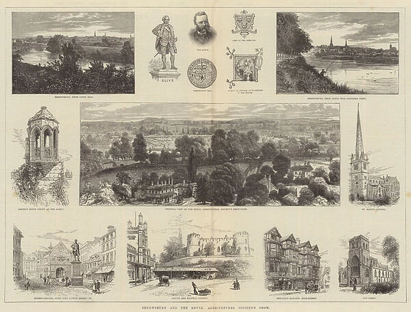 Shrewsbury and the Royal Agricultural Societys Show (engraving)