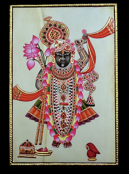 Shrinathji (Krishna) (painting on ivory)