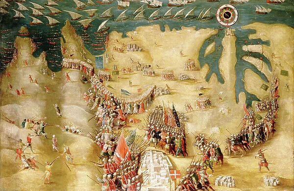 Siege of Malta: The Flight of the Turks on September 13, 1565, late 16th century (oil on canvas)