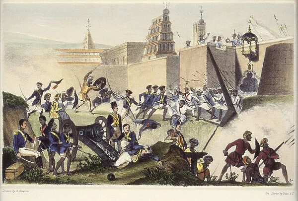 The Siege of Seringapatam (colour litho)