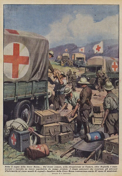 Under the sign of the Red Cross (colour litho)