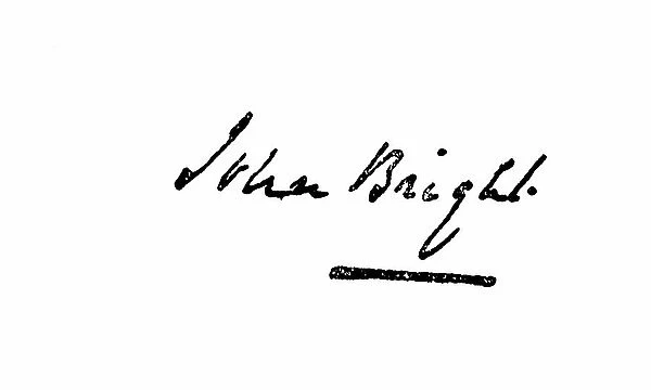 Signature of John Bright (litho)