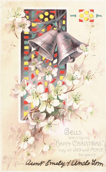Silver Bells, Christmas Card (chromolitho)