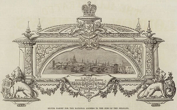 Silver Casket for the National Address to the King of the Belgians (engraving)