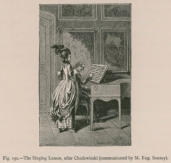 The Singing Lesson, after Chodowieski (communicated by M. Eug. Sauzay) (engraving)
