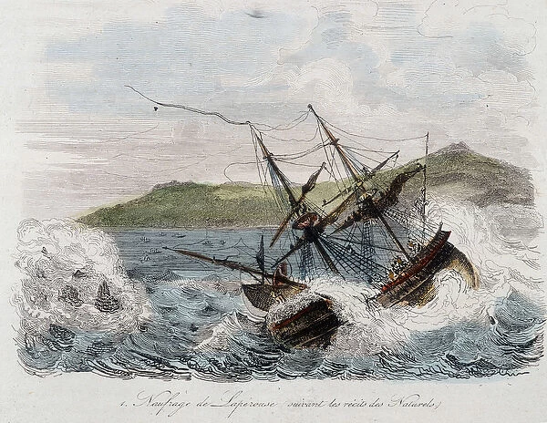 Sinking of the ship of Jean-Francois Galaup, Count of La Perouse (Jean Francois Laperouse