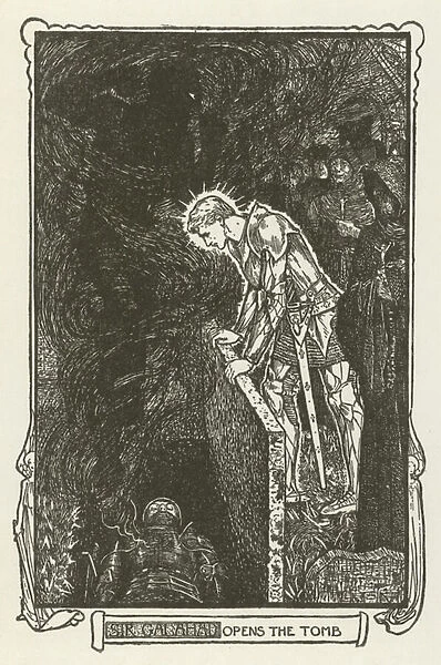 Sir Galahad opens the Tomb (engraving)