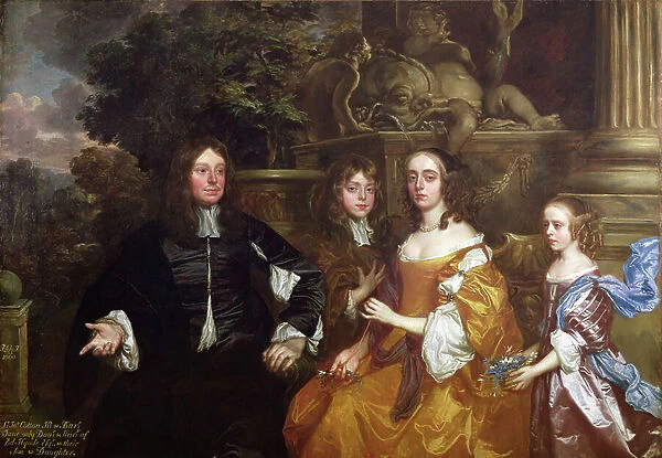 Sir John Cotton and His Family, 1660 (oil on canvas)