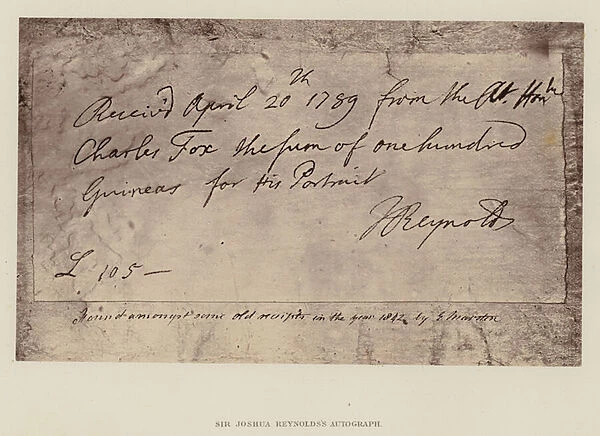Sir Joshua Reynolds Autograph (engraving)