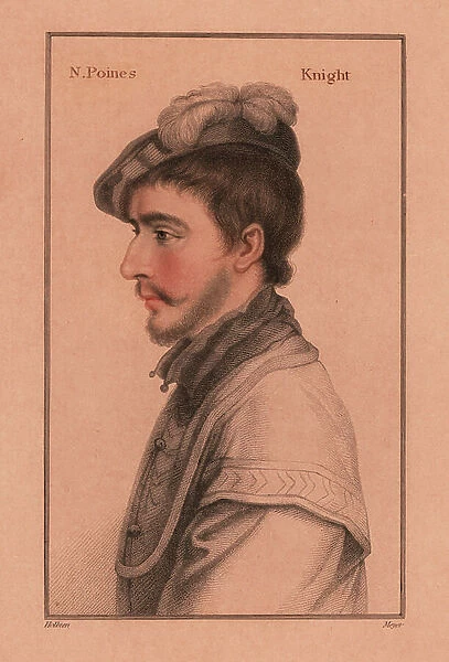 Sir Nicholas Poyntz (c. 1528-1556), English courtier. 1812 (engraving)