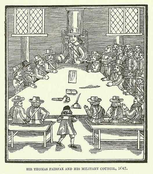 Sir Thomas Fairfax and his military council, 1647 (engraving)