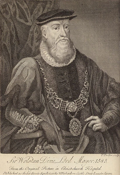 Sir Wolstan Dixie, Lord Mayor, 1585 (engraving)