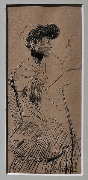 Sitting Elegant Woman, 1880 (charcoal on paper)