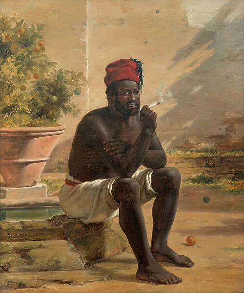 A Sitting Nubian, Rome, 1839 (oil on canvas)
