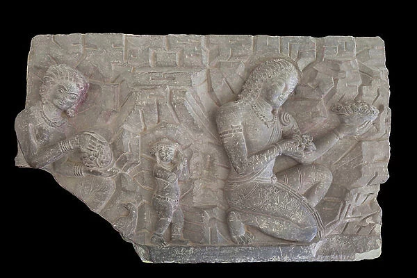 Siva Parvati with infant Kumar celebrating his birthday, 5th-6th century AD, Kathe Simbhu