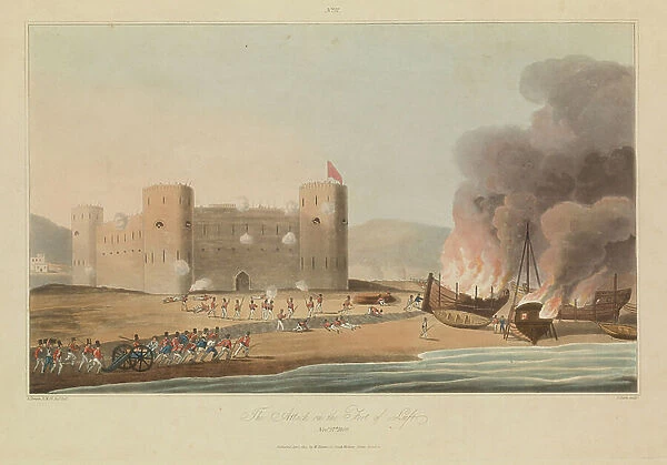 Sixteen Views of Plaves in the Persian Gulph Forces Against the Arabian Pirates, 1813 (aquatint, coloured)