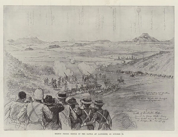 Sketch of the Battle at Ladysmith on 30 October (litho)