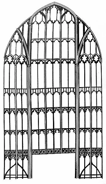 Sketch of the East window of Gloucester Cathedral
