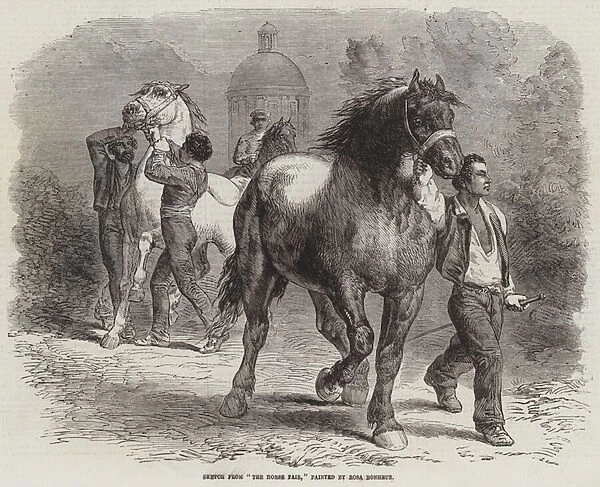 Sketch from 'The Horse Fair'(engraving)