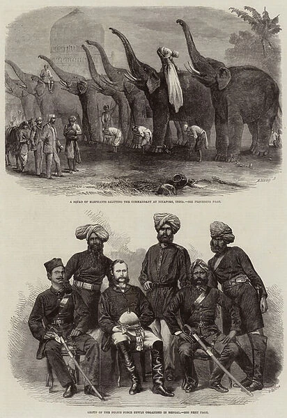 Sketches from Bengal, India (engraving)