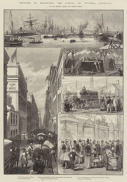 Sketches in Melbourne, the Capital of Victoria, Australia (engraving)