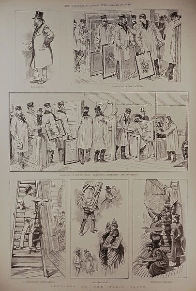 Sketches at the Paris Salon, from The Illustrated London News, 23rd April 1887