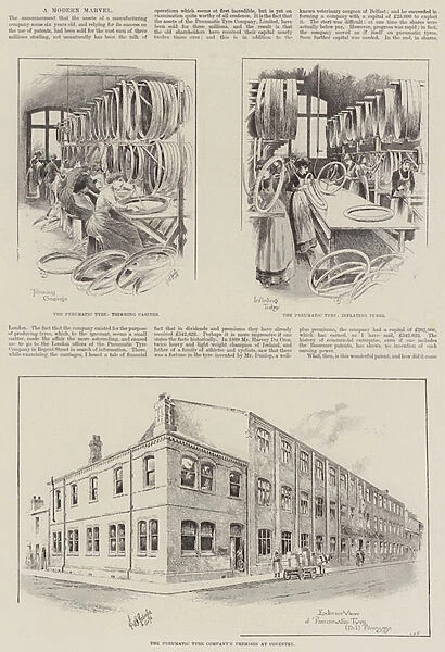 Sketches of the Pneumatic Tyre Company (engraving)