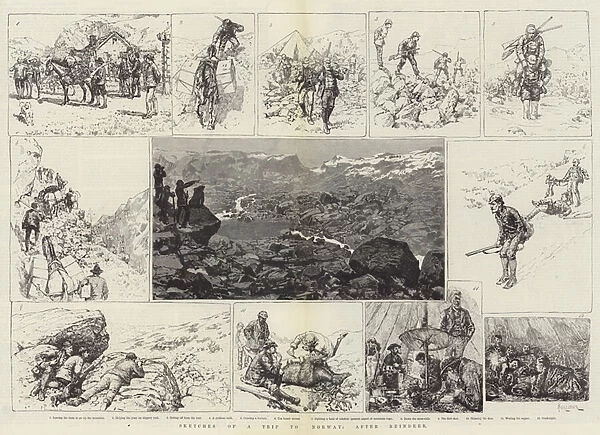 Sketches of a Trip to Norway, after Reindeer (engraving)