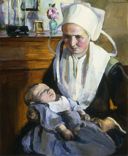 The Sleeping Child; L Enfant qui Dort, (oil on canvas)