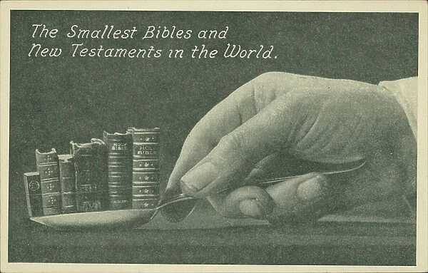 Smallest Bibles and New Testaments in the World (b / w photo)