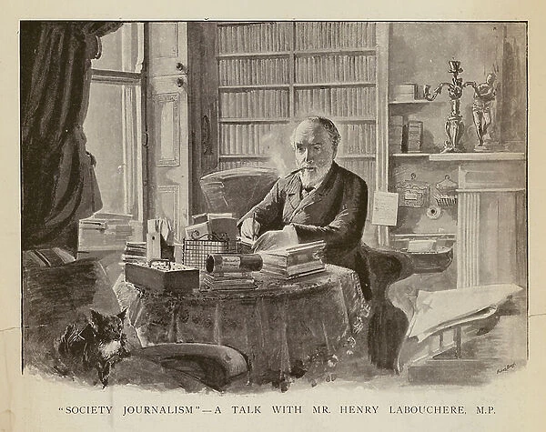 Society Journalism, a talk with Mr Henry Labouchere MP (engraving)
