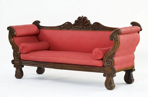 Sofa, c. 1830 (mahogany & damask)