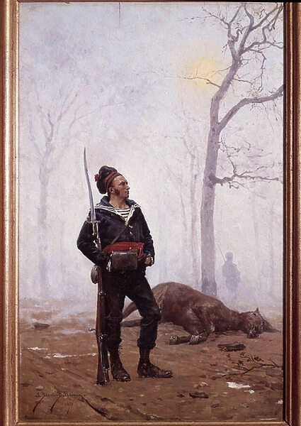 Soldier of the Marine Infantry in 1876 Painting by Etienne Berne Bellecour (1838-1910)