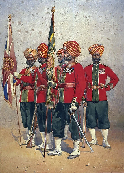 Soldiers of the 15th Ludhiana Sikhs, illustration for Armies of India