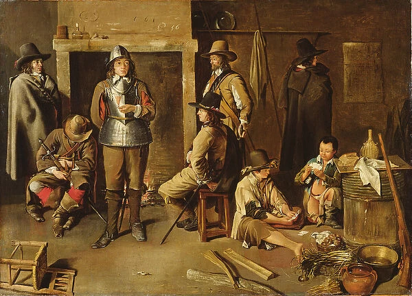Soldiers at Rest in an Inn (oil on canvas)