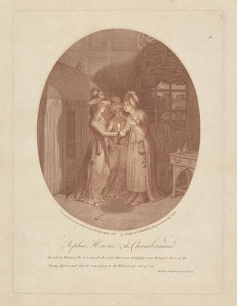 Sophia, Honour, and the Chambermaid, scene from Tom Jones