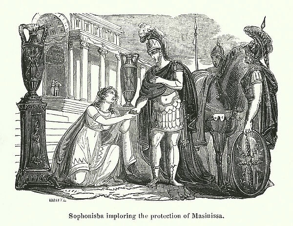 Sophonisba imploring the protection of Masinissa (engraving)