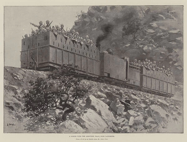 A Sortie with the Armoured Train from Ladysmith (litho)
