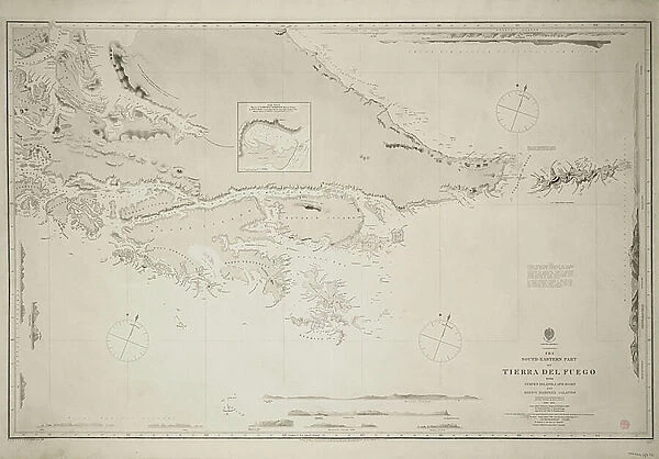 The south-eastern part of Tierra del Fuego with Staten Island, Cape Horn and Diego Ramirez Island, 1841-77 (engraving)