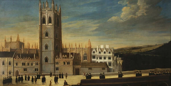 South Front of Magdalen with Numerous Figures in the Foreground, c. 1650 (oil on canvas)