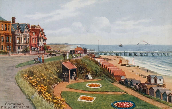 Southwold, Pier and Cliff Garden (colour litho)