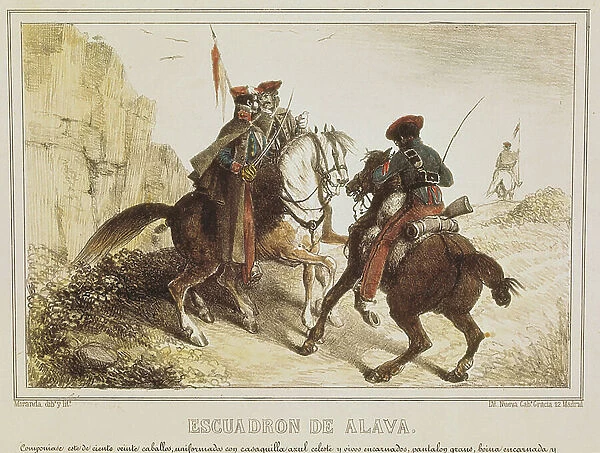 Spain. First Carlist War. Alava squadron (engraving)